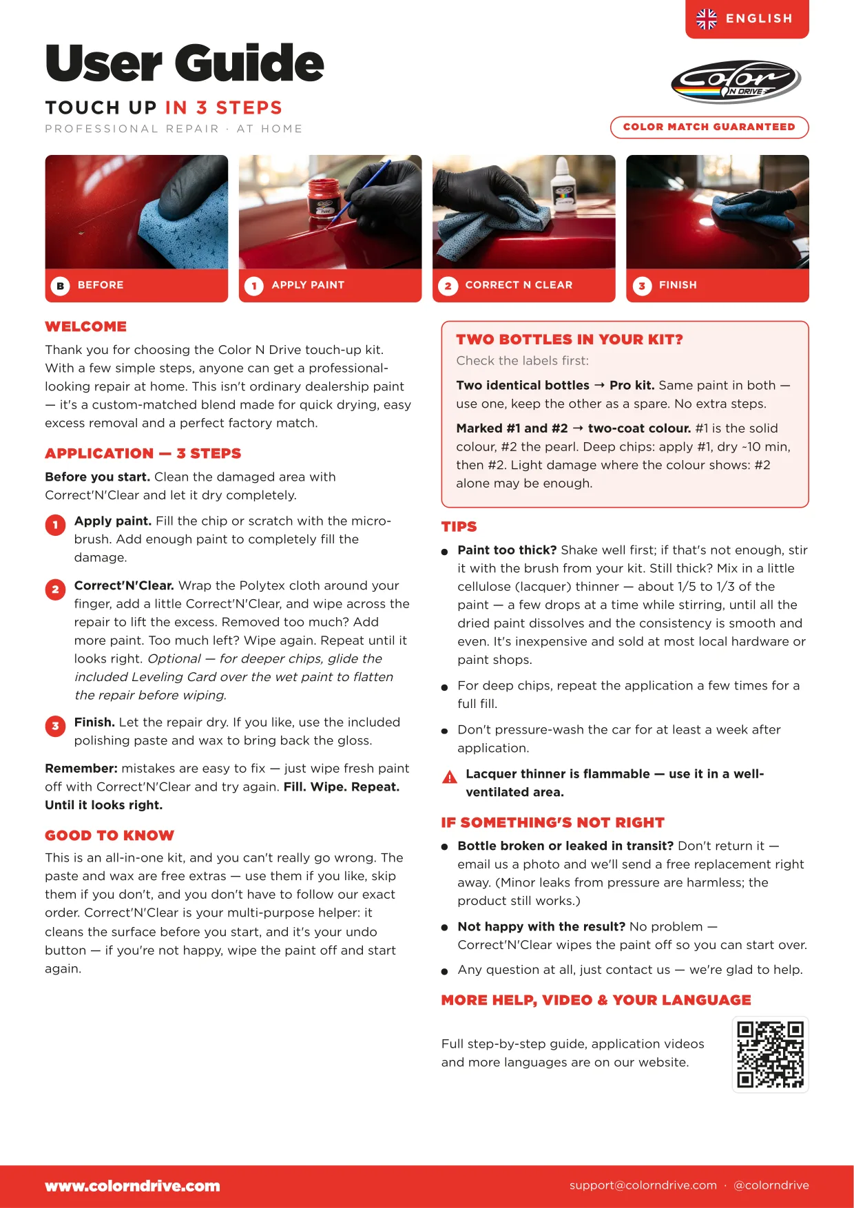 Aperçu du guide d'utilisation English